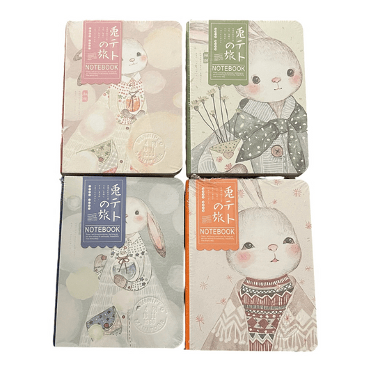 BUNNY-THEMED NOTEBOOK- CHOOSE FROM 4 COLORS- INCLUDES FREE PENCIL