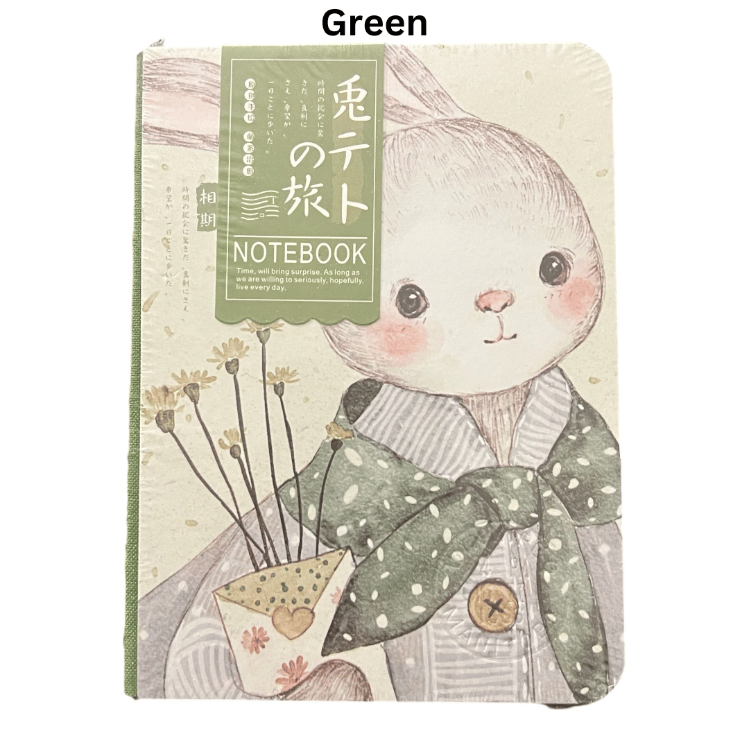 BUNNY-THEMED NOTEBOOK- CHOOSE FROM 4 COLORS- INCLUDES FREE PENCIL