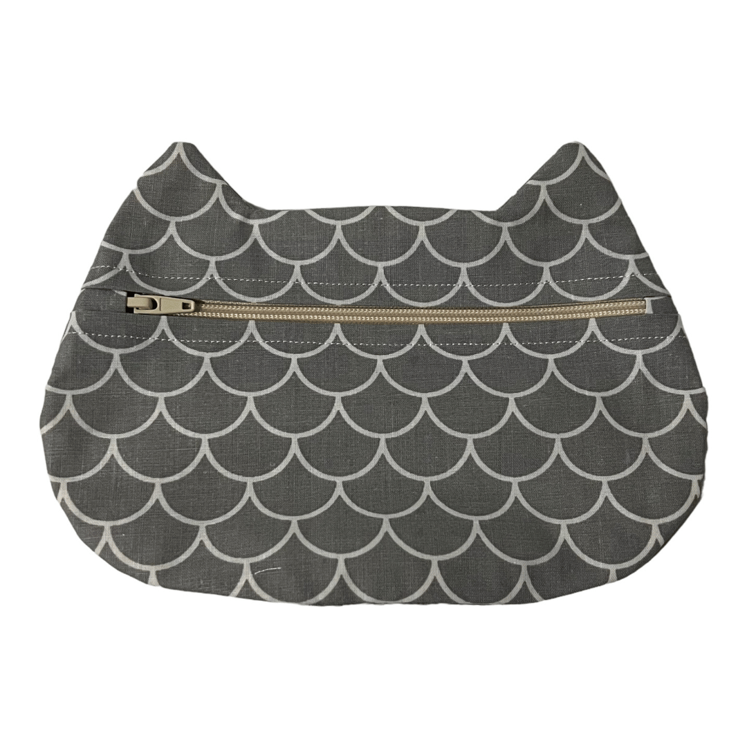 GREY CAT ZIPPER BAG