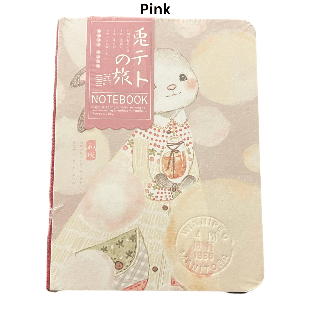 BUNNY-THEMED NOTEBOOK- CHOOSE FROM 4 COLORS- INCLUDES FREE PENCIL
