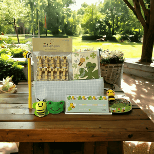Bumble Bee Lucky Bag Outside on a Picnic Table