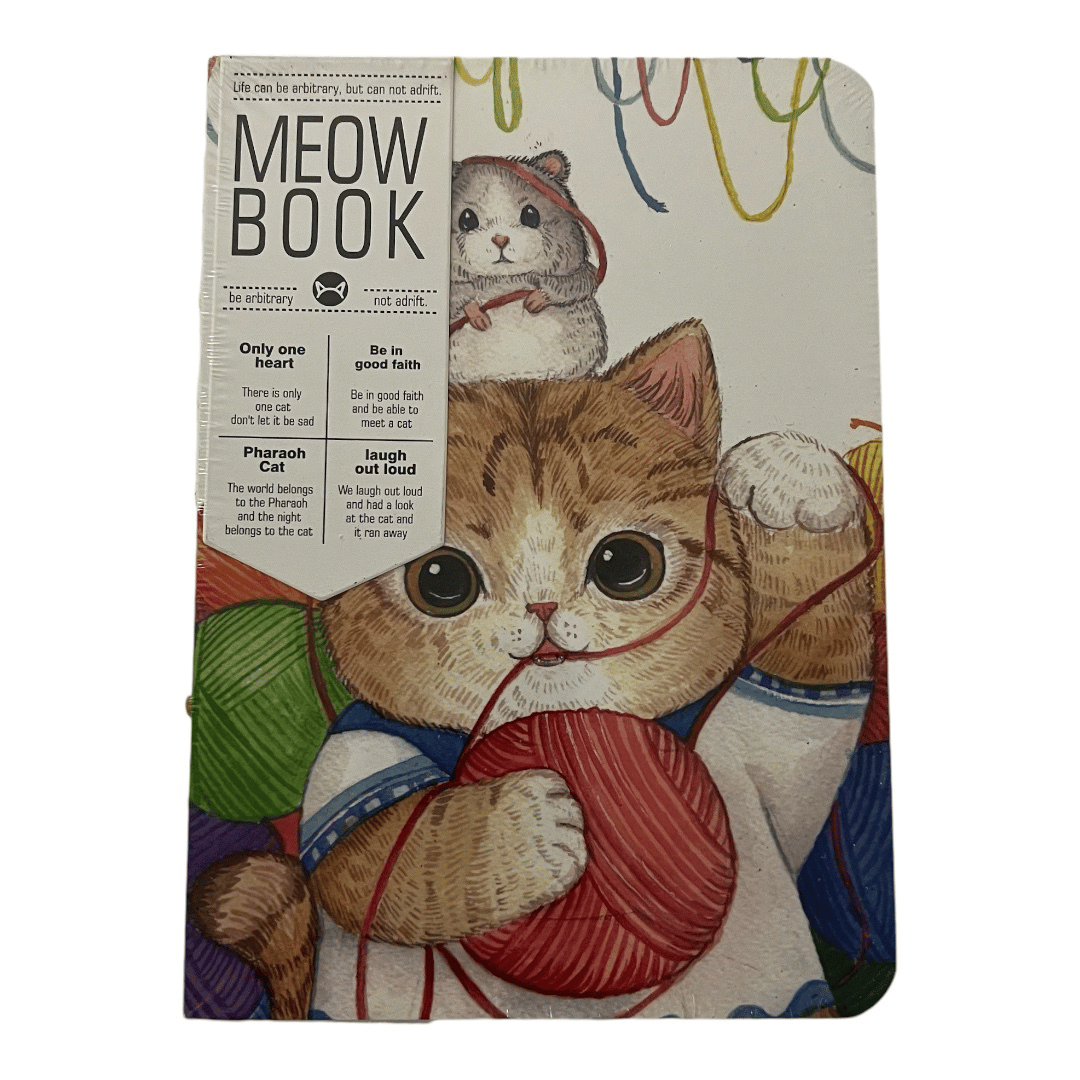 MEOW BOOK JOURNAL - CUTE CAT AND MOUSE DESIGN WITH PLAYFUL QUOTES