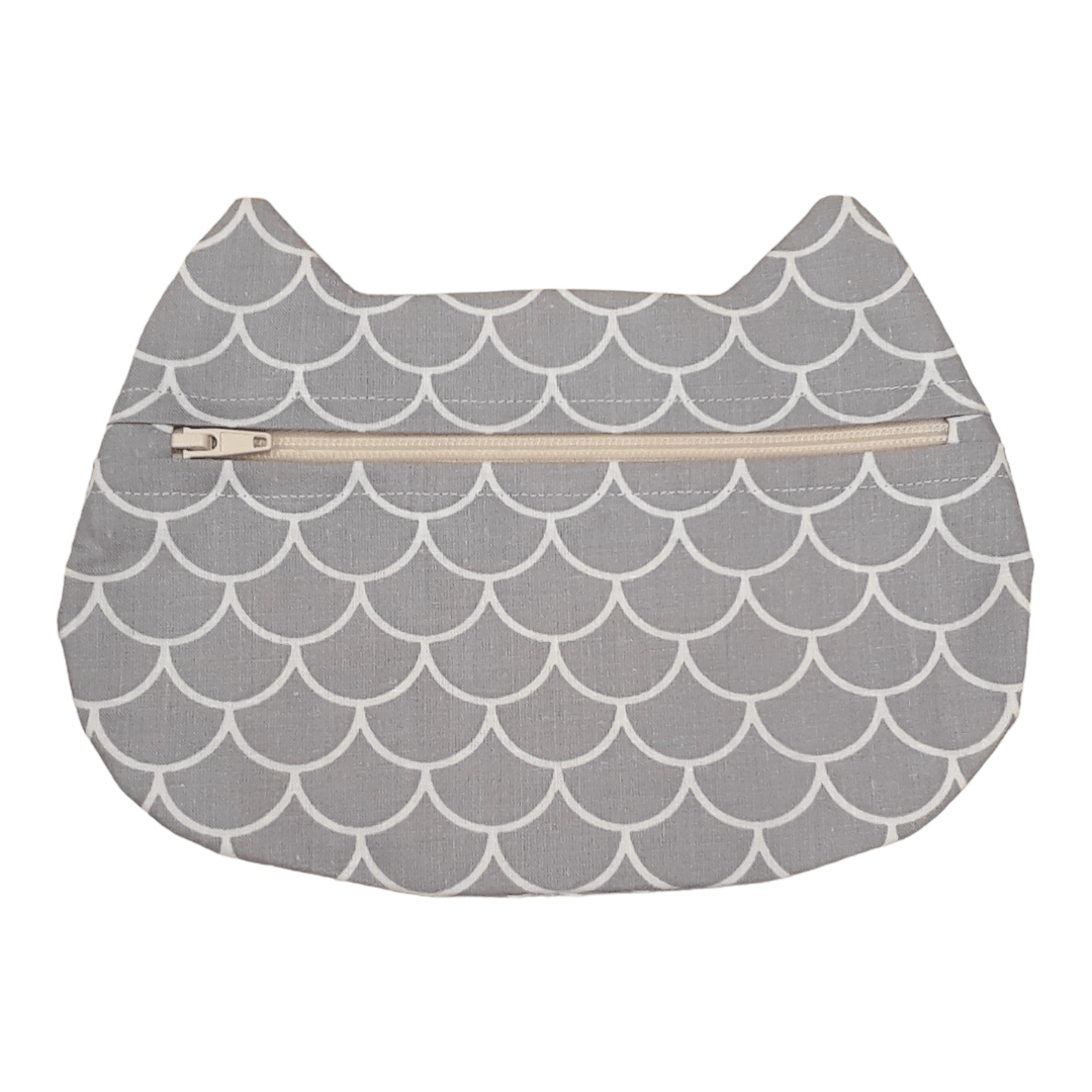 GREY CAT ZIPPER BAG