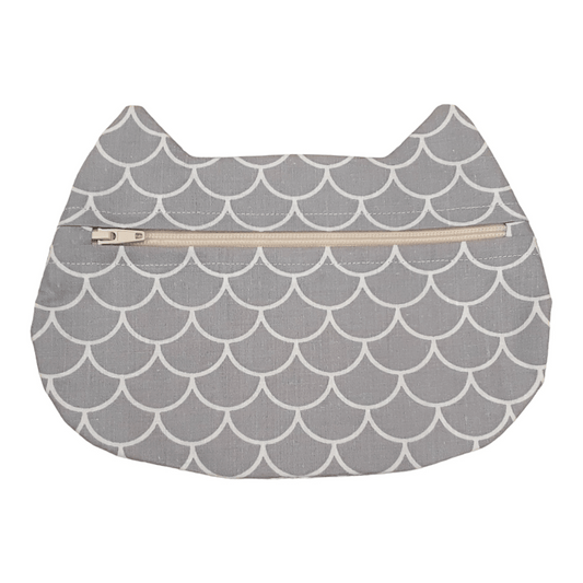 GREY CAT ZIPPER BAG